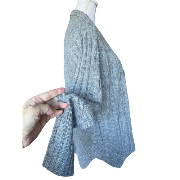 Jason Maxwell Sweater Cardigan Women's Gray Size Large Cable Knit Open Front - Picture 5 of 11